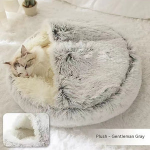 Pet Winter Round Plush Warm Bed House