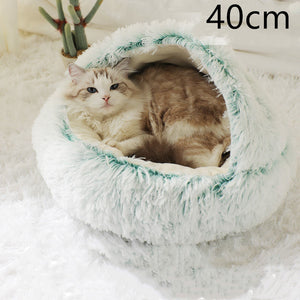 Pet Winter Round Plush Warm Bed House