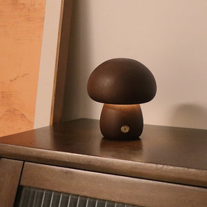 INS Wooden Cute Mushroom LED Night Light