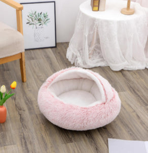 Pet Winter Round Plush Warm Bed House