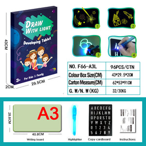 Educational Toy Drawing Pad 3D Magic 8 Light Effects Puzzle Board Sketchpad