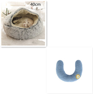 Pet Winter Round Plush Warm Bed House