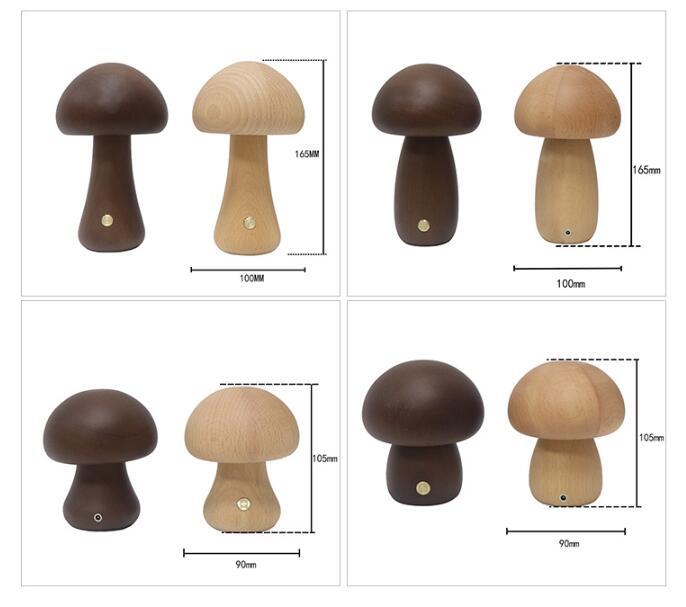 INS Wooden Cute Mushroom LED Night Light