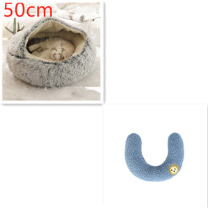 Pet Winter Round Plush Warm Bed House